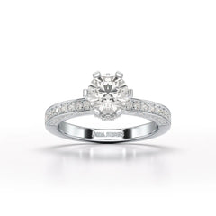 Round Lab Diamond 1.65 CT Simple Wedding Ring - Jama Jewels