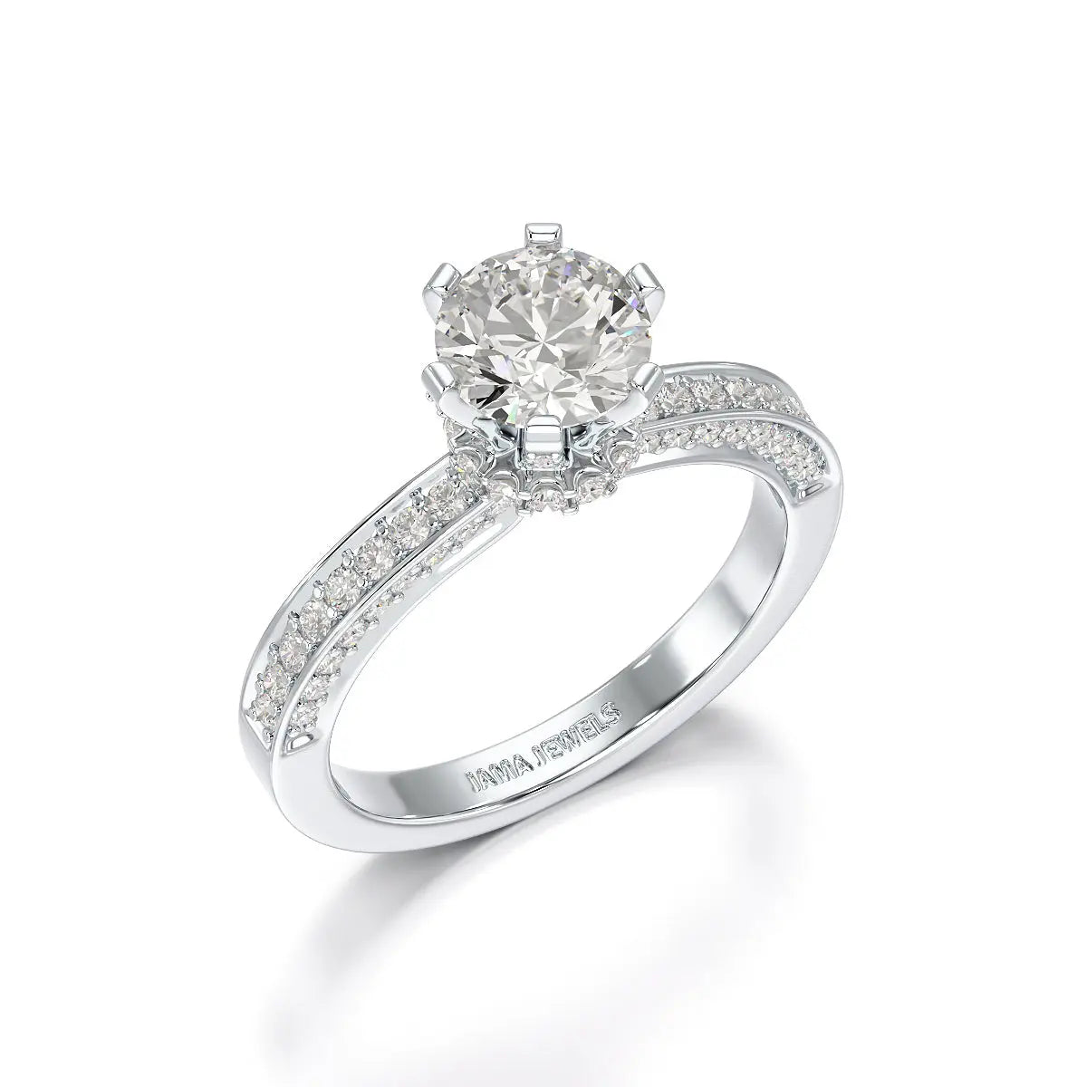 Round Lab Diamond 1.65 CT Simple Wedding Ring - Jama Jewels