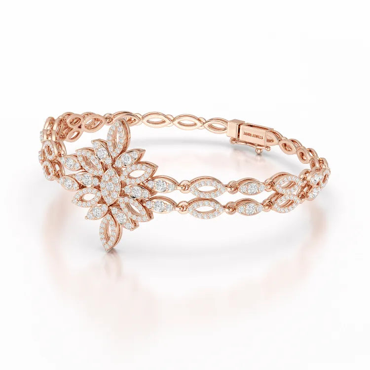 2 CT Lab Grown Diamond Two Layer Designer Bracelet
