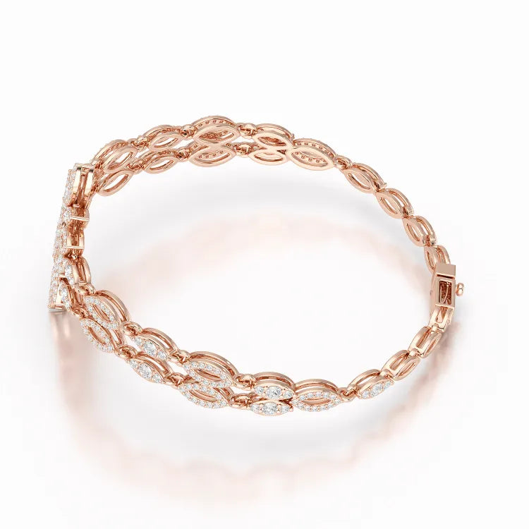 2 CT Lab Grown Diamond Two Layer Designer Bracelet