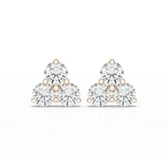 2 CT Three Stone Round Lab Diamond Earring
