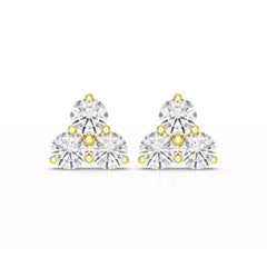 2 CT Three Stone Round Lab Diamond Earring