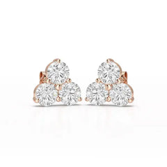 2 CT Three Stone Round Lab Diamond Earring