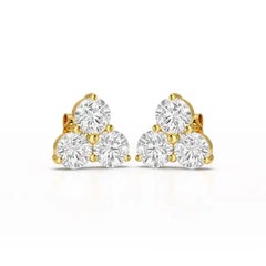 2 CT Three Stone Round Lab Diamond Earring