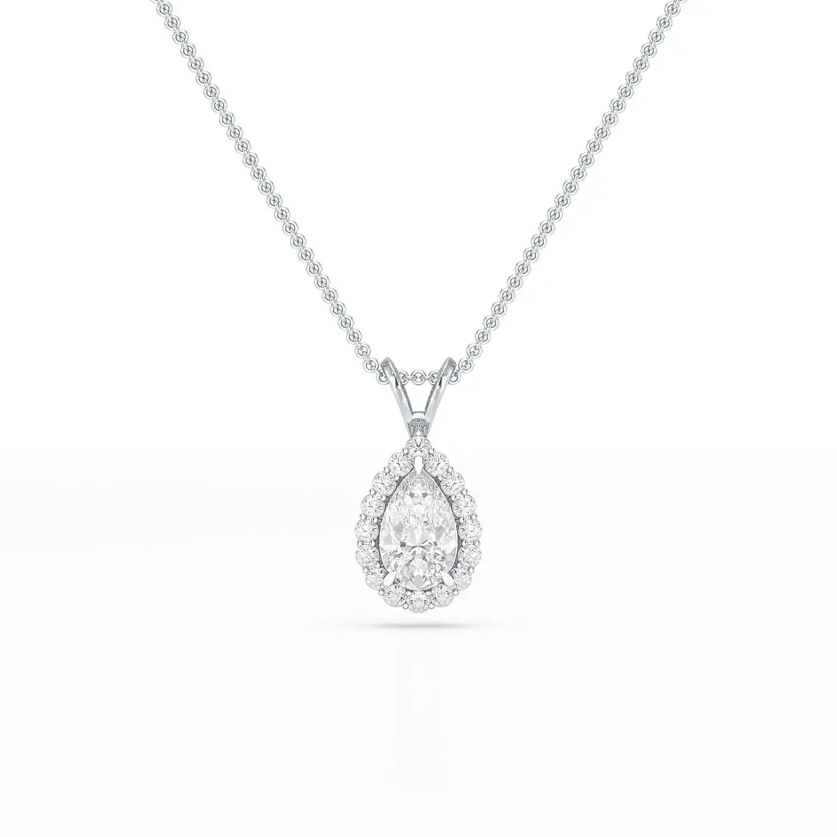 2 CT Halo Lab diamond Pear Cut Pendant