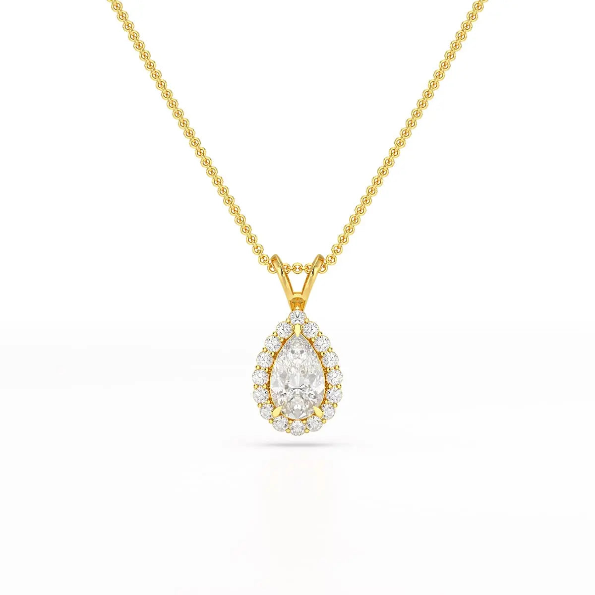 2 CT Halo Lab diamond Pear Cut Pendant