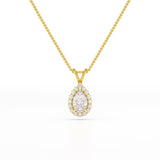 2 CT Halo Lab diamond Pear Cut Pendant