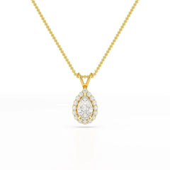 2 CT Halo Lab diamond Pear Cut Pendant