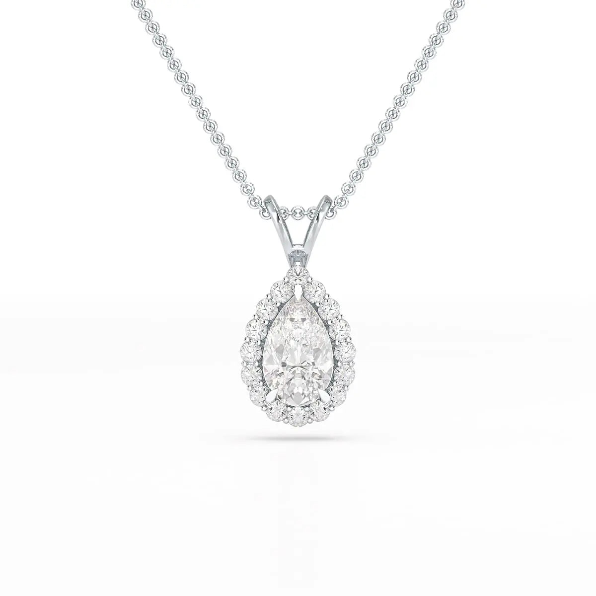2 CT Halo Lab diamond Pear Cut Pendant