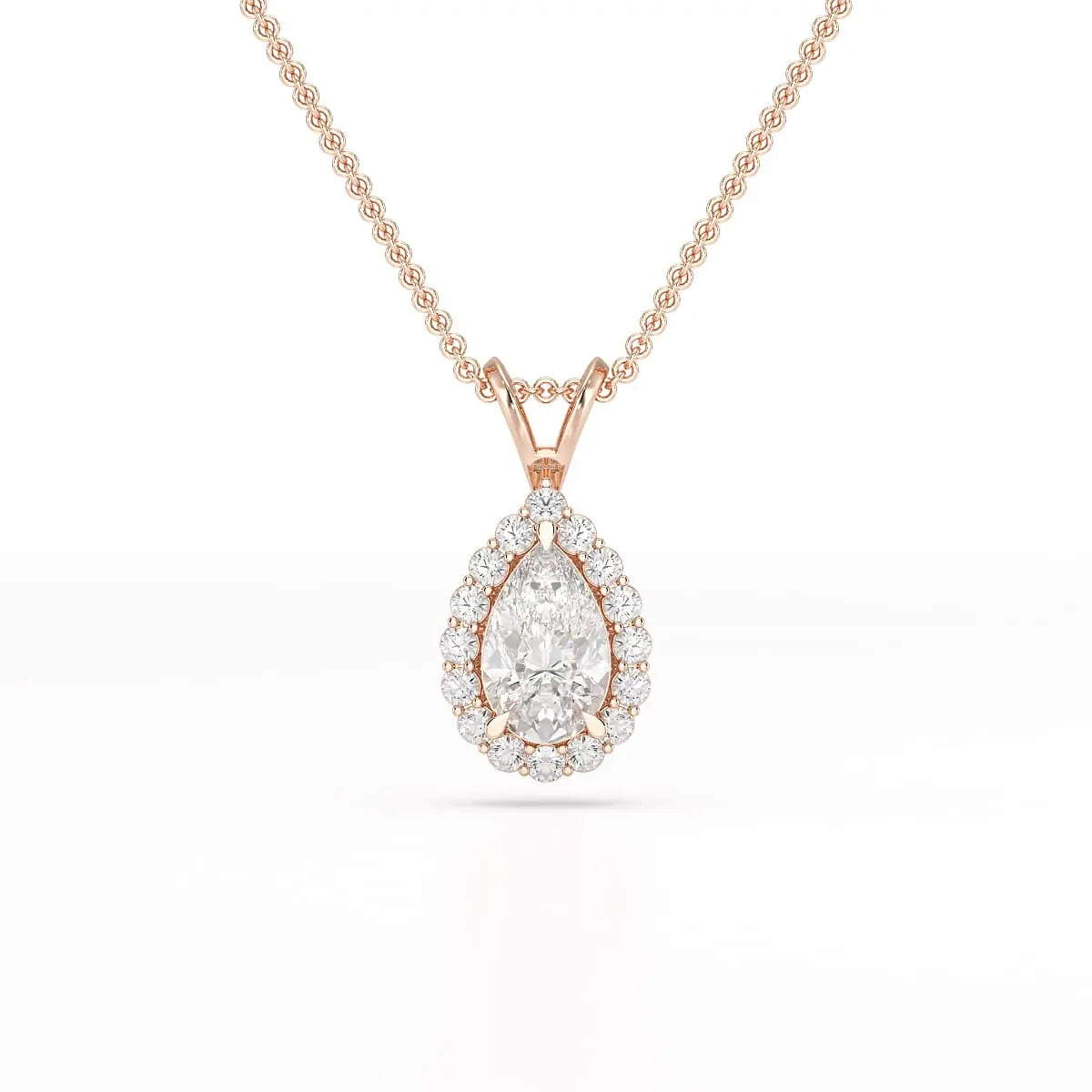 2 CT Halo Lab diamond Pear Cut Pendant