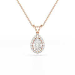 2 CT Halo Lab diamond Pear Cut Pendant