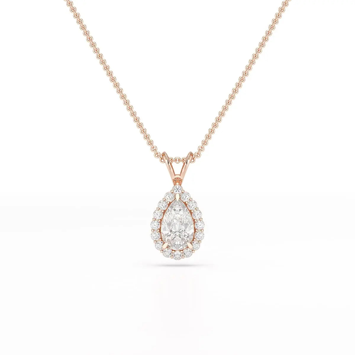 2 CT Halo Lab diamond Pear Cut Pendant