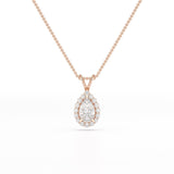 2 CT Halo Lab diamond Pear Cut Pendant