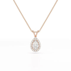 2 CT Halo Lab diamond Pear Cut Pendant