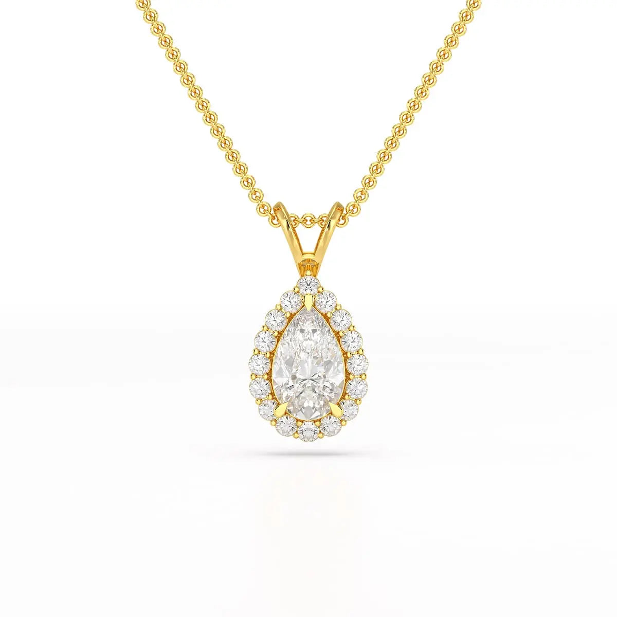 2 CT Halo Lab diamond Pear Cut Pendant