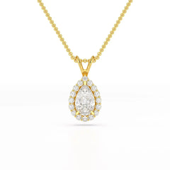 2 CT Halo Lab diamond Pear Cut Pendant