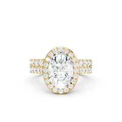 3.05 CT Oval Cut Twin Ring with Round Diamonds