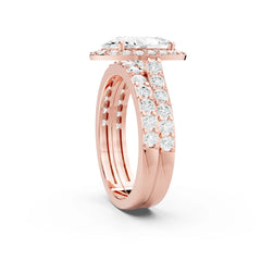 3.05 CT Oval Cut Twin Ring with Round Diamonds