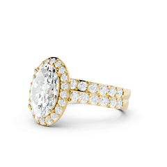 3.05 CT Oval Cut Twin Ring with Round Diamonds