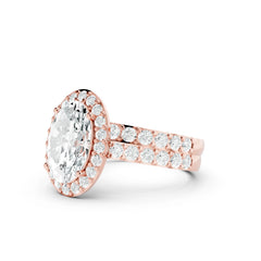 3.05 CT Oval Cut Twin Ring with Round Diamonds
