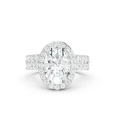 3.05 CT Oval Cut Twin Ring with Round Diamonds