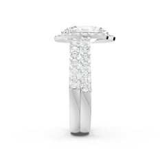 3.05 CT Oval Cut Twin Ring with Round Diamonds