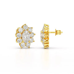 3.06 CT Lab Diamond Oval Cut Stud Earrings Jama Jewels
