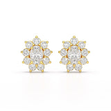 3.06 CT Lab Diamond Oval Cut Stud Earrings