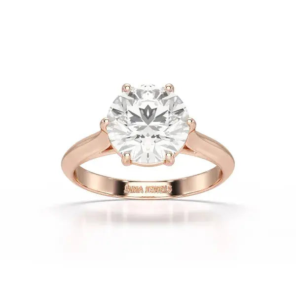 3 CT Solitaire Engagement Lab Grown Diamond Ring - Jama Jewels