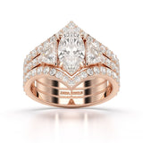 3.14 CT Marquise Cut Lab Diamond Layered Ring