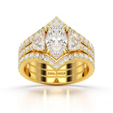 3.14 CT Marquise Cut Lab Diamond Layered Ring