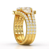 3.14 CT Marquise Cut Lab Diamond Layered Ring
