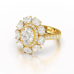 3.16 CT Halo Oval Cut Lab Diamond Ring Jama Jewels