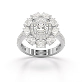 3.16 CT Halo Oval Cut Lab Diamond Ring