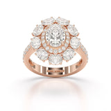 3.16 CT Halo Oval Cut Lab Diamond Ring