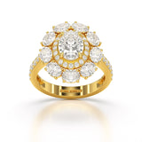 3.16 CT Halo Oval Cut Lab Diamond Ring