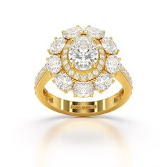3.16 CT Halo Oval Cut Lab Diamond Ring Jama Jewels
