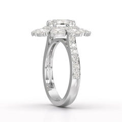 3.16 CT Halo Oval Cut Lab Diamond Ring Jama Jewels