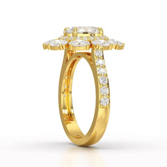 3.16 CT Halo Oval Cut Lab Diamond Ring Jama Jewels