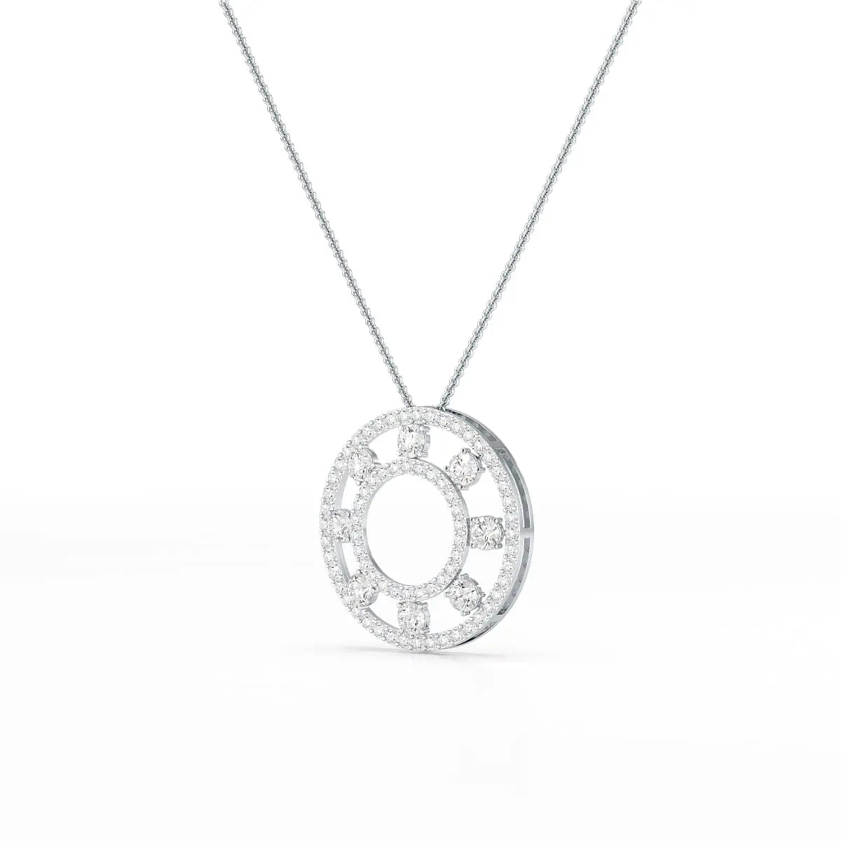 3.25 CT Round Cut Lab Diamond Pendant Jama Jewels