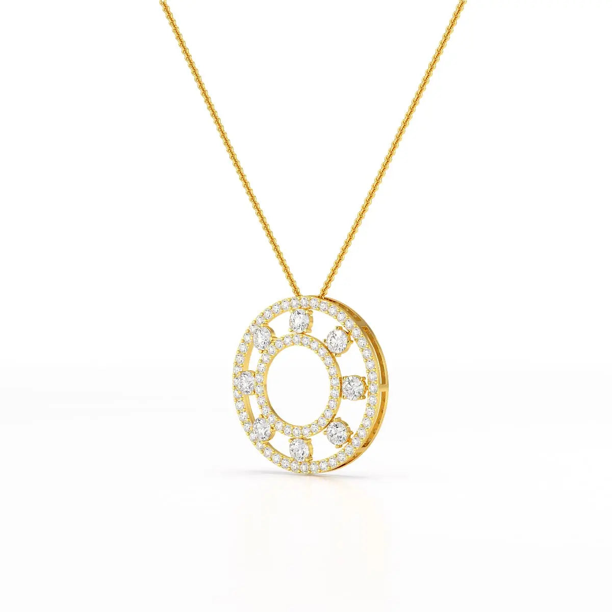 3.25 CT Round Cut Lab Diamond Pendant Jama Jewels
