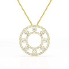 3.25 CT Round Cut Lab Diamond Pendant Jama Jewels