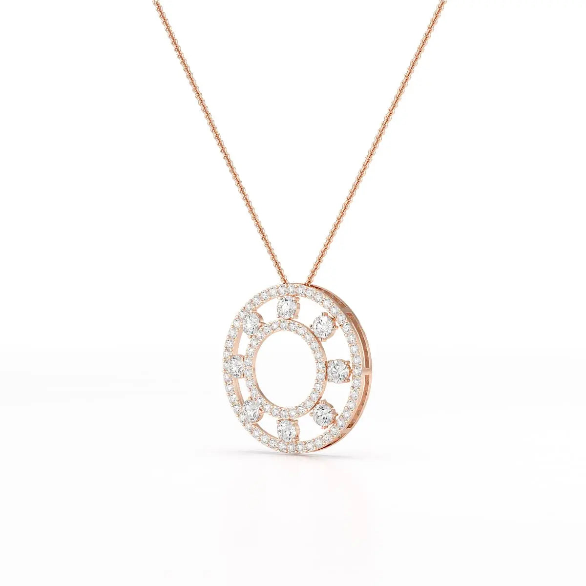 3.25 CT Round Cut Lab Diamond Pendant Jama Jewels