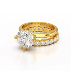 3.27 CT Round Cut Lab Diamond Hidden Halo Ring Jama Jewels