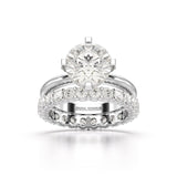 3.27 CT Round Cut Lab Diamond Hidden Halo Ring