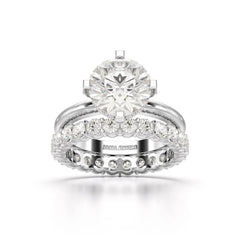 3.27 CT Round Cut Lab Diamond Hidden Halo Ring Jama Jewels