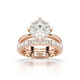 3.27 CT Round Cut Lab Diamond Hidden Halo Ring