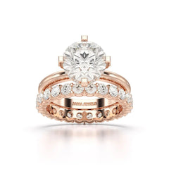 3.27 CT Round Cut Lab Diamond Hidden Halo Ring Jama Jewels