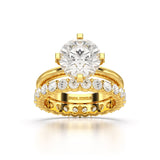 3.27 CT Round Cut Lab Diamond Hidden Halo Ring