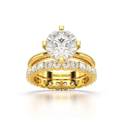 3.27 CT Round Cut Lab Diamond Hidden Halo Ring Jama Jewels